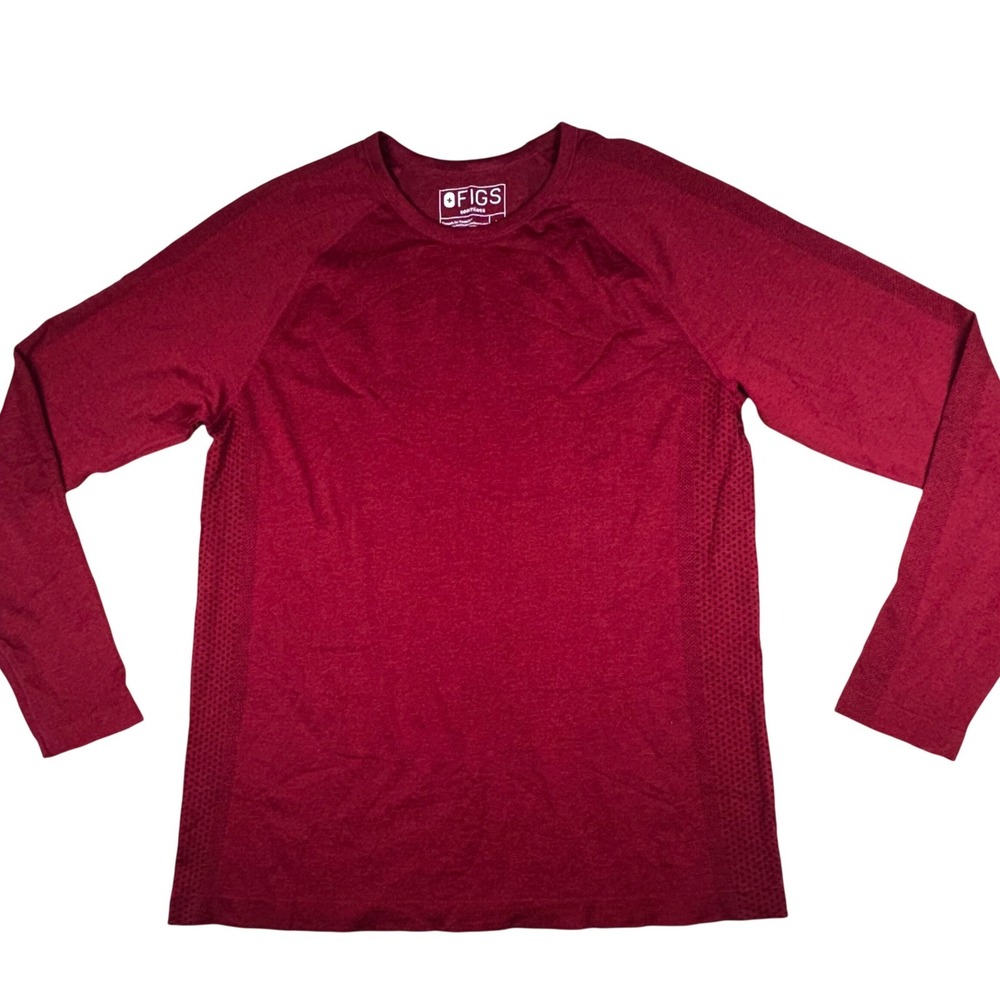FIGS Makato L Seamless Underscrub Men Burgundy (Not Red) Long Sleeve Base Layer
